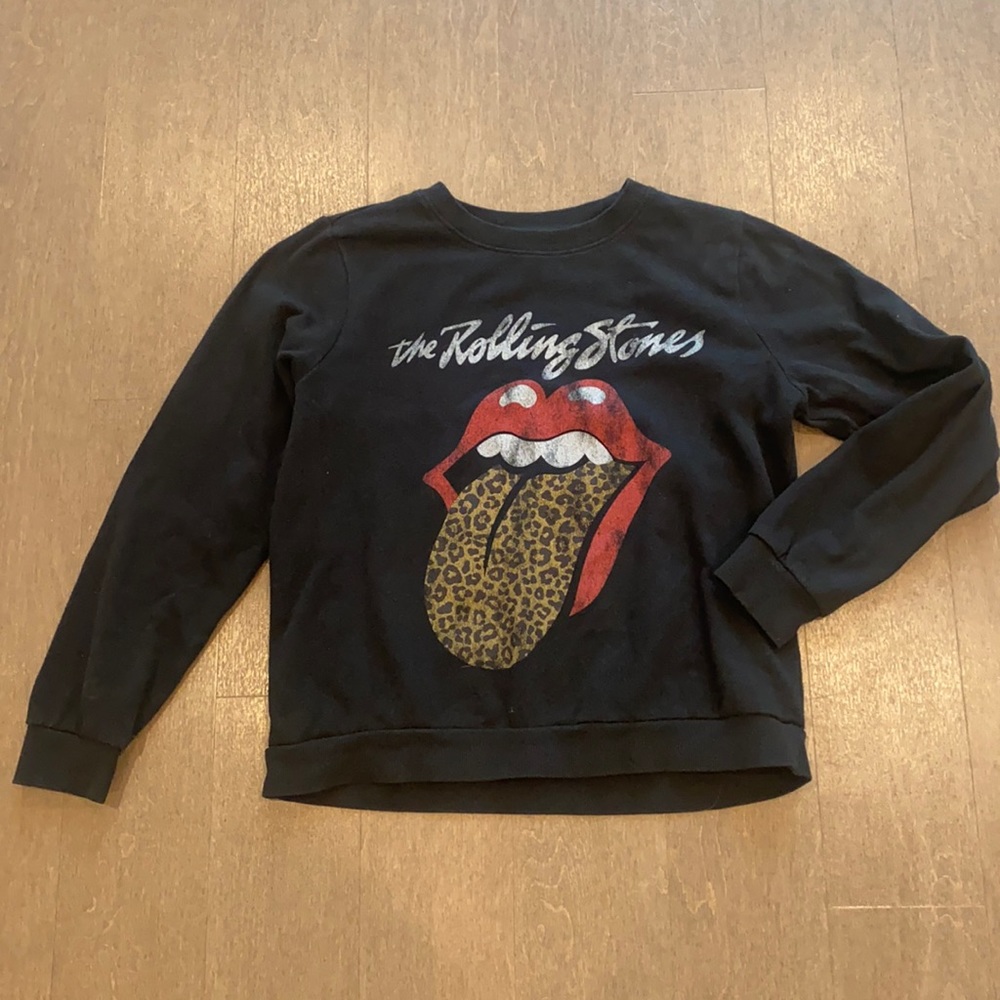 Printed “The Rolling Stones” Sweatshirt in Black. Size M